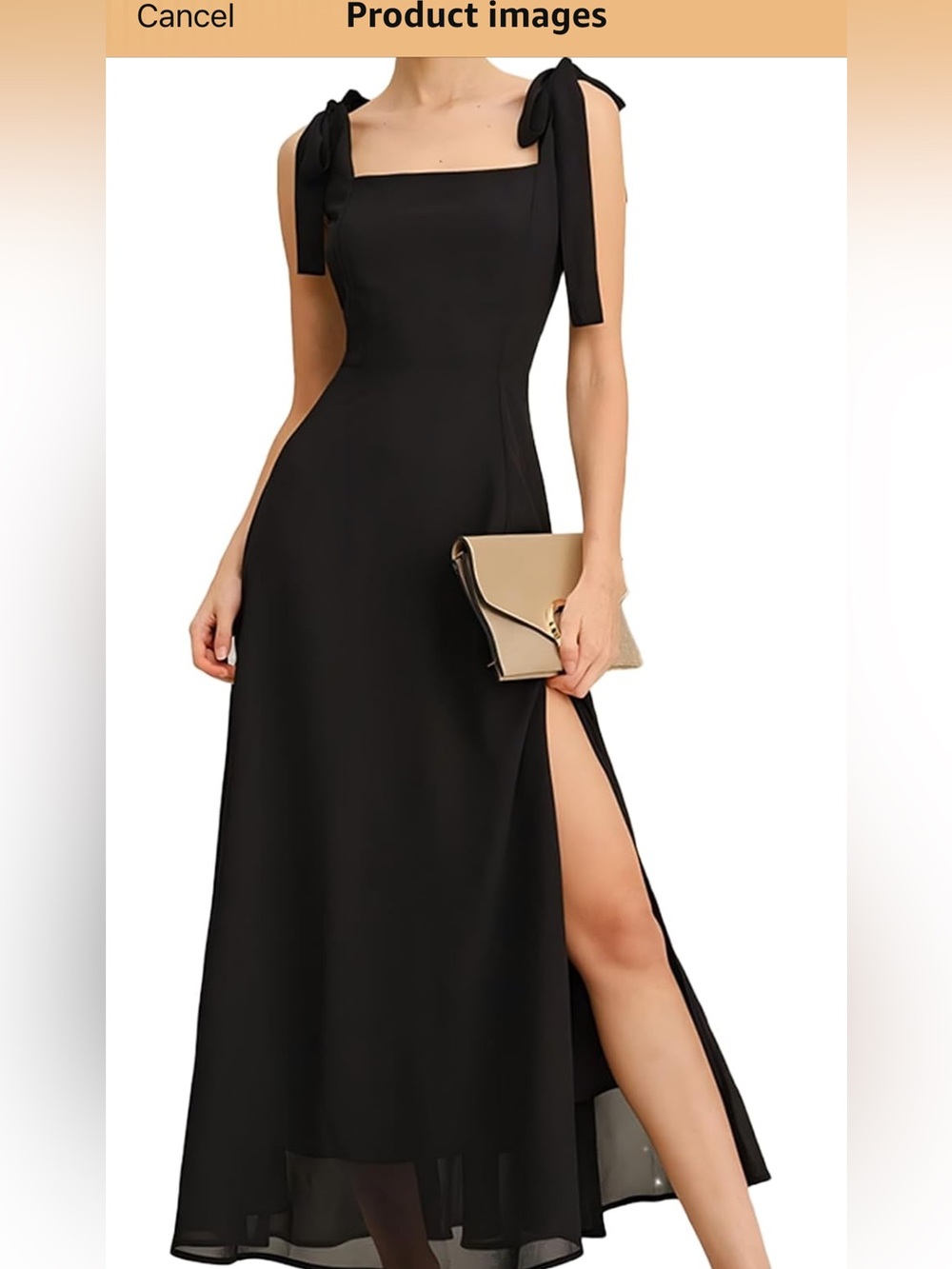 NWT Elegant Black Maxi Dress with Thigh Slit
